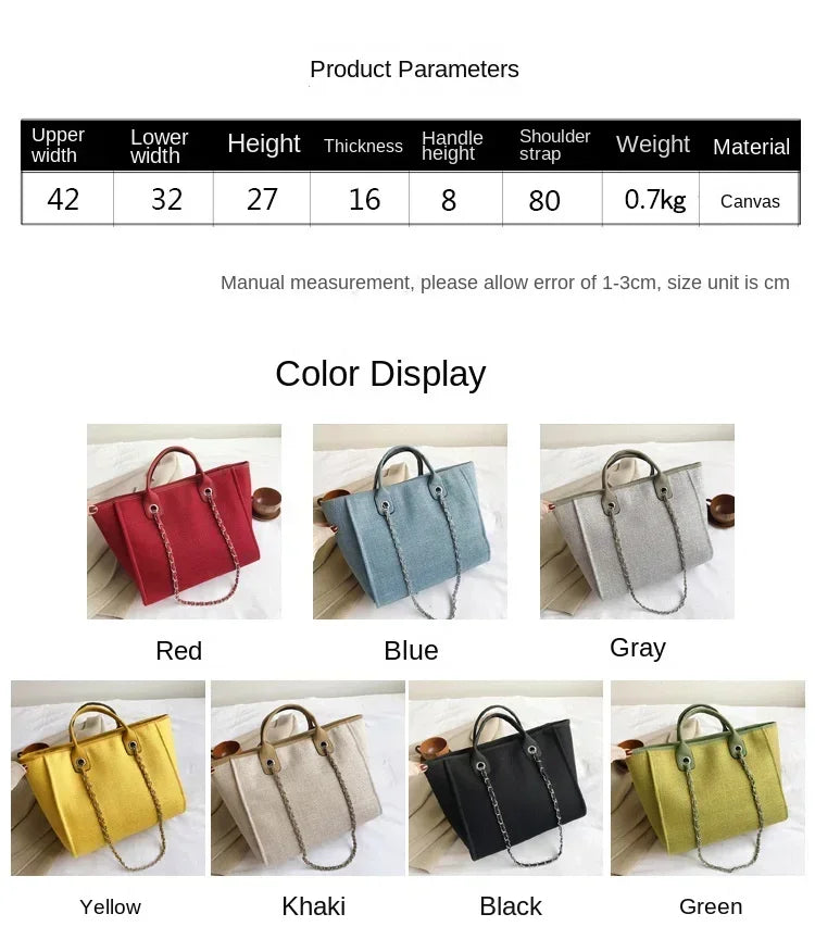 Fashion Make Up Designer Big Women's 2025 New Korean Fashion Casual Large Capacity Shoulder Crossbody Chain Tote Bag