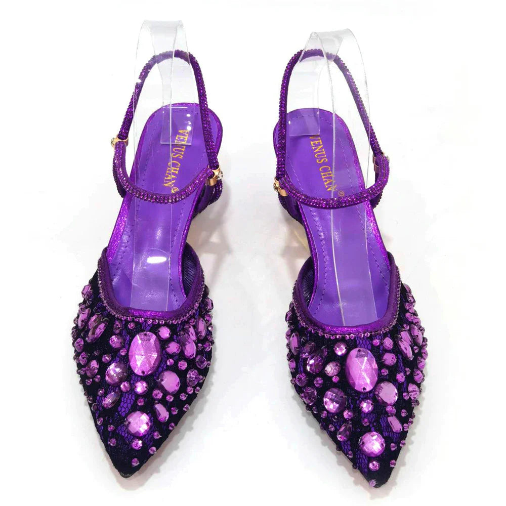 New Italian Design Noble Dual-Purpose Three-Dimensional Bag And Ladies Heel Shoes Shiny Material For Nigeria Wedding Party