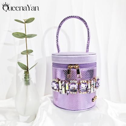 Fashionable New Gold Open Toe Women's Sandals with Matching Bucket Bag Set Perfect for Weddings and Parties