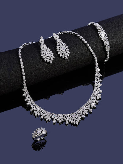 2025 New 4-piece Bride Zirconia Full Set Women's Party Jewelry Set Luxury Dubai Nigeria CZ Crystal Wedding Jewelry Set