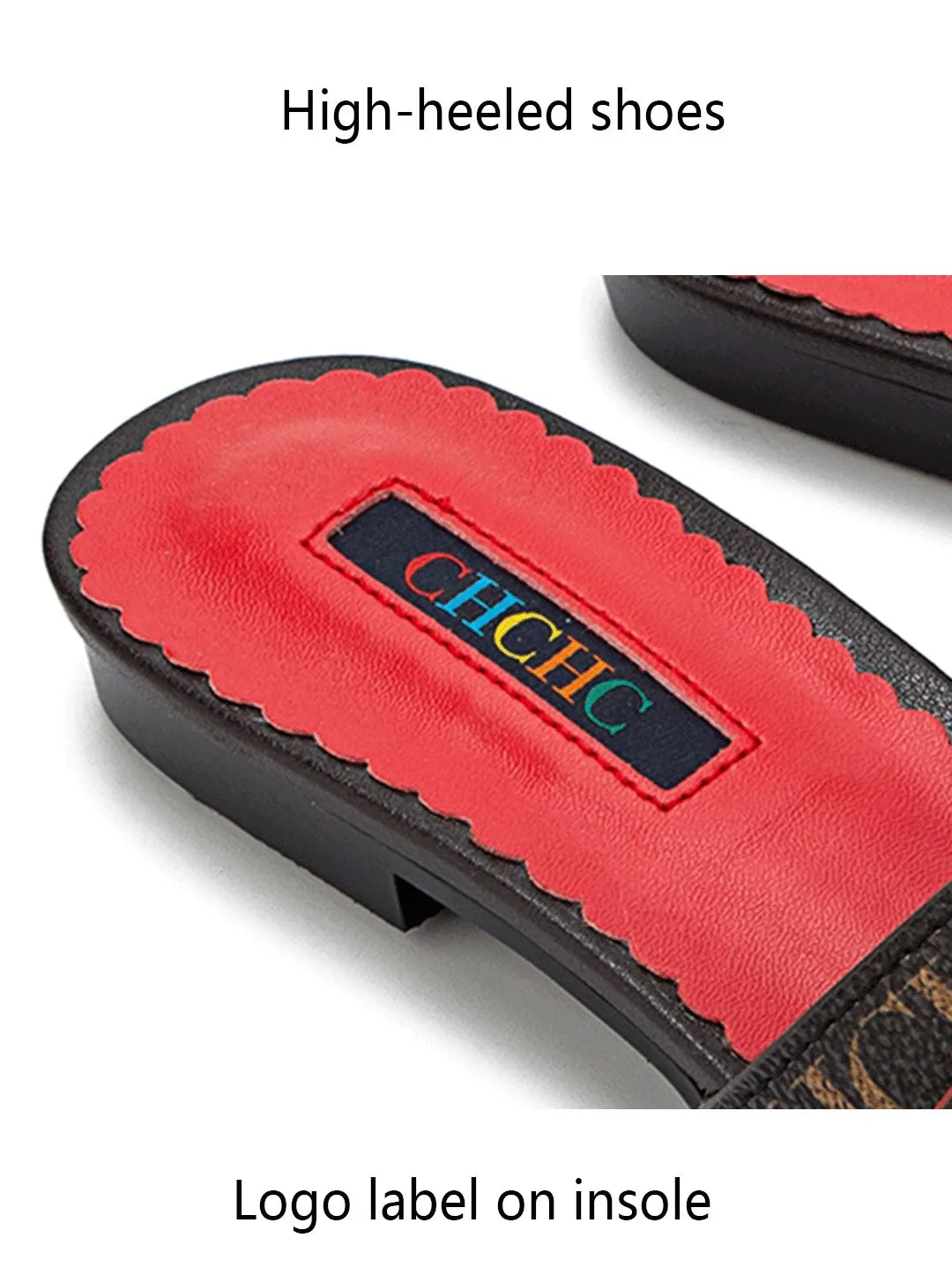 High Quality Metal Lock Monogram Print Women's Low Heeled Slippers Delicate and Versatile Women's Fashion Slippers
