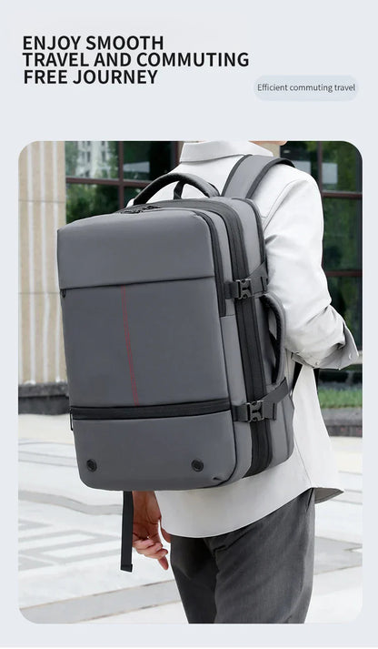Men's Backpack with Expandable Vacuum Compression, Large Capacity, Dry and Wet Separation, Multifunctional Business Backpack for Short Business Trips