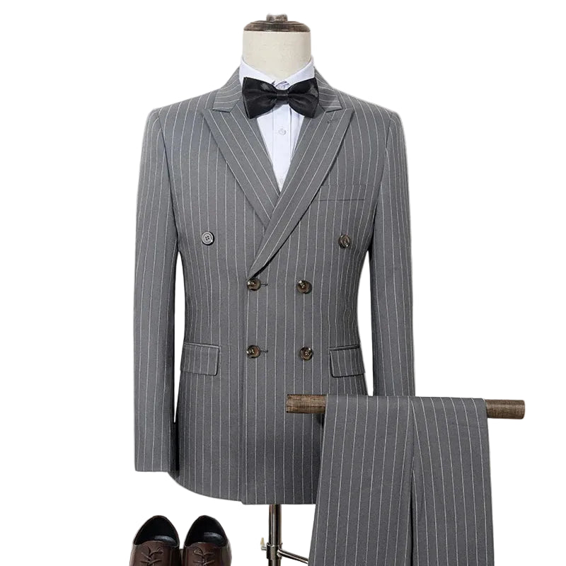 High quality striped suits for men slim fitting luxury man clothing elegant mens suit Wedding trends costumes
