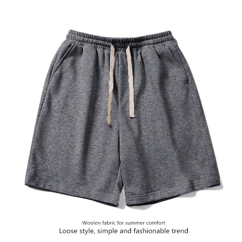European shorts for men plus size for middle-aged and young loose and versatile five quarter pants breathable beach pants studen