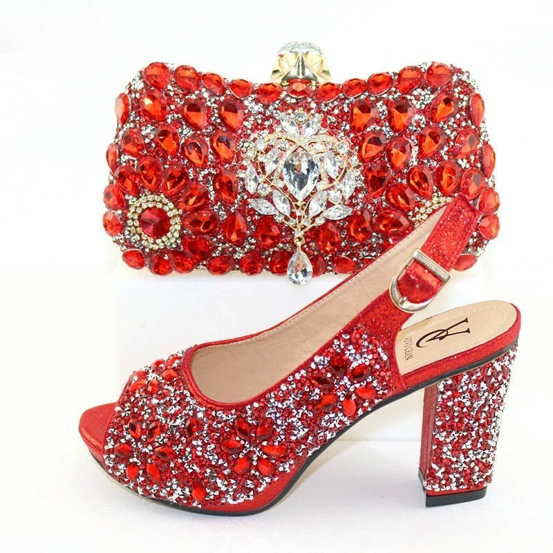 Fashion Women Shoes and Bags To Match Set Italy Party Pumps Italian Matching Shoe and Bag Set for Party shoes