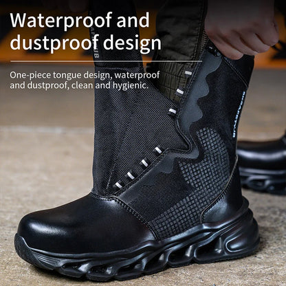 Safety Shoes Men Boots High Top Work Sneakers Steel Toe Anti-smash Puncture-Proof Work Boots Breathable Indestructible Shoes