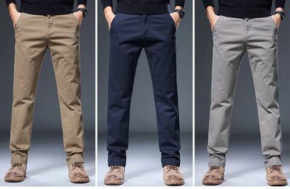 Spring Autumn Male Casual Pants Korean Mens Clothing Business Straight Work Trousers Solid Color Classic Versatile Man Pants