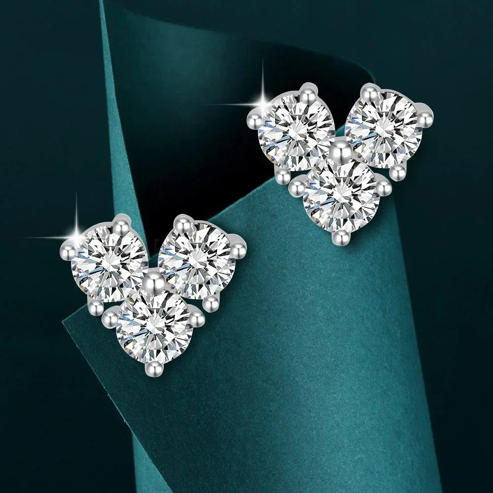 0.6cttw Moissanite Diamond Stud Earrings with Certificates 925 Sterling Silver Heart Shape Earring for Women Fine Jewelry KUTPF