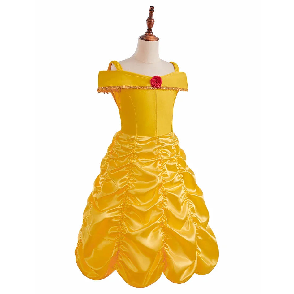 2025 Kid Elsa Anna Costume Girl Birthday Floral Dress Children Snow Queen Performance Fantasy Princess Evening Halloween Costume