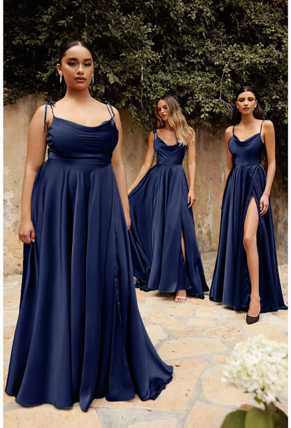 Elegant A Line Long Prom Dress For Women 2024 High Slit Backless Zipper Back Cocktail Party Formal Occasion Dresses Robe Soiree