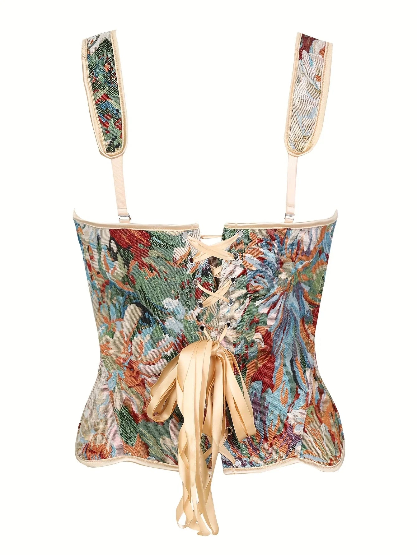 A Frenchstyle floral and fresh printed corset for women shaping top