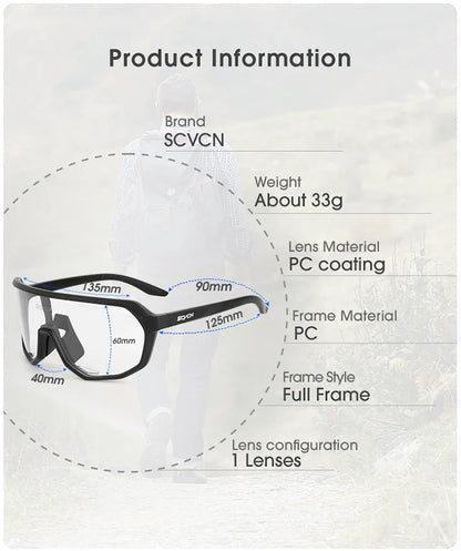 Photochromic Cycling Sunglasses Cycling Glasses UV400 Bicycle Eyewear Sports MTB Outdoor Bike Goggles Sunglasses Eyepieces