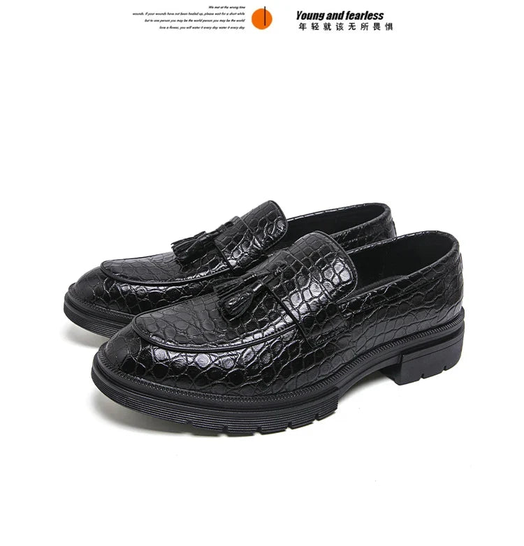 Formal Shoes For Men Fashion Casual Leather Loafers Male Slip On Business Leather Shoes Men's Dress Shoes Party Office Loafers