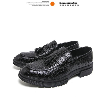 Formal Shoes For Men Fashion Casual Leather Loafers Male Slip On Business Leather Shoes Men's Dress Shoes Party Office Loafers