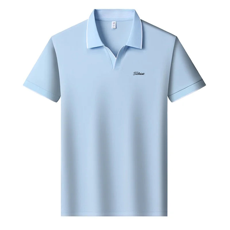 New Brand Men's Summer Short Sleeve Polo Shirt Lapel Exquisite Print Short Sleeve T-Shirt Fashion Casual Business Men's Clothing