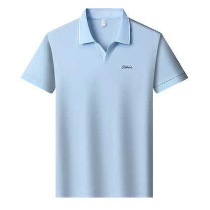 New Brand Men's Summer Short Sleeve Polo Shirt Lapel Exquisite Print Short Sleeve T-Shirt Fashion Casual Business Men's Clothing