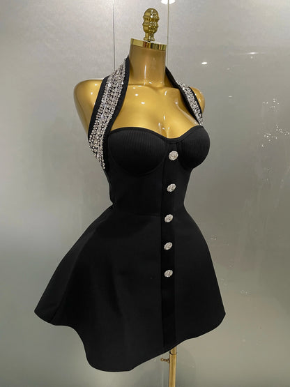 2025 Women Black Sexy Off the Shoulder Shinning Crystal Bodycon Bandage Long Dress Gloves Elegance Celebrate Evening Party Dress