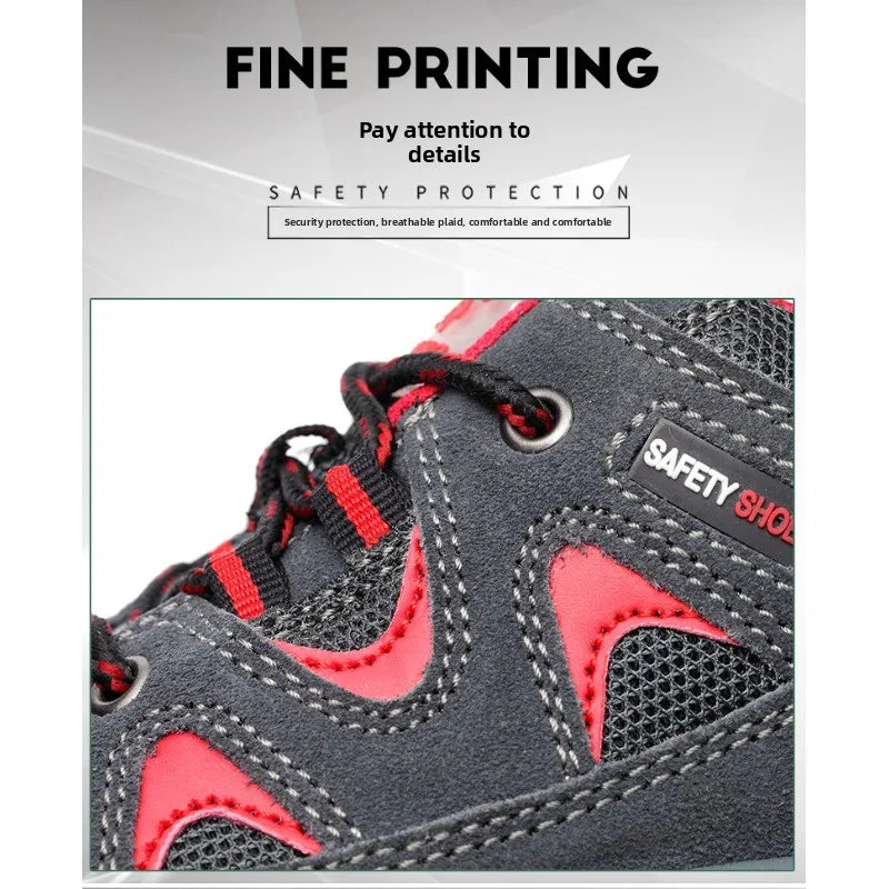 Breathable Lightweight Steel Toe Safety Shoes Labor Protection Anti Smashing & Piercing Comfortable and Secure Work Footwear