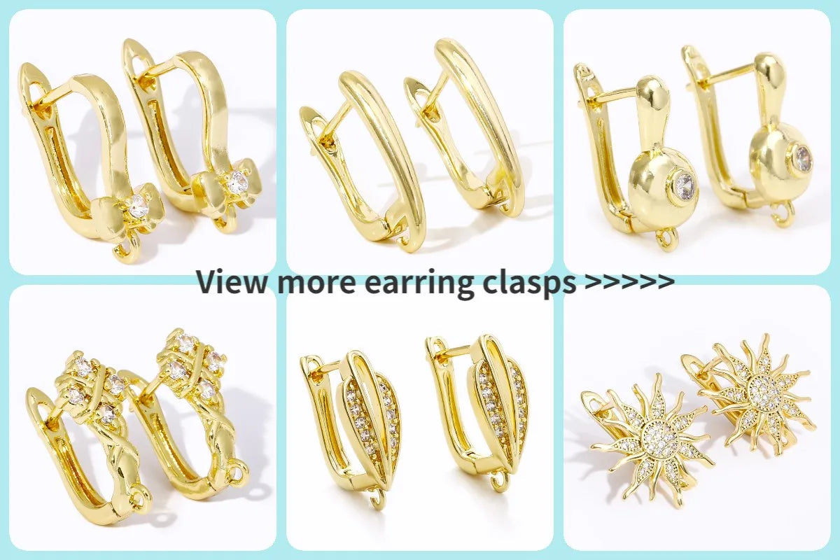 14K Gold Plated Brass Earrings Hooks Round Hoop Earrings,Earring Fixtures,Fasteners For Earrings,DIY Earring Making Accessories