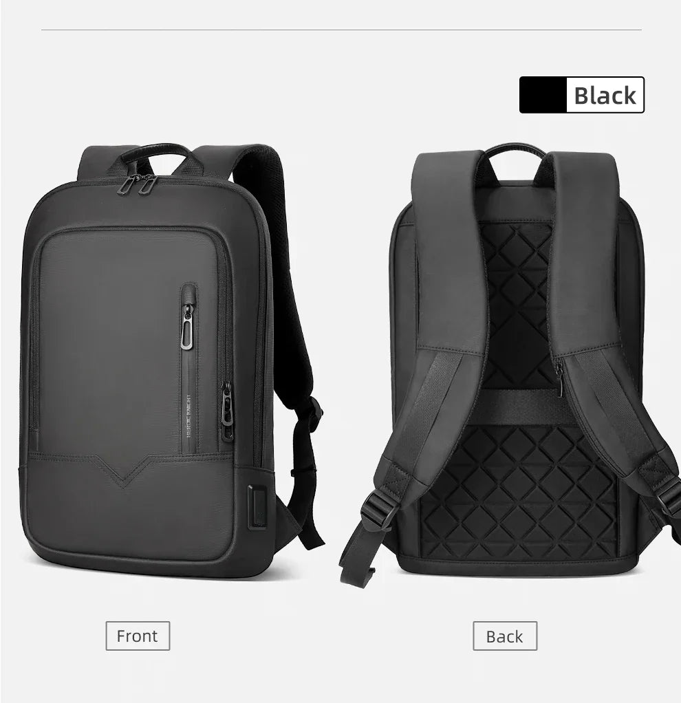 Slim Backpack For Men 15.6 Inch Laptop Bags Waterproof Minimalist Business Backpack With USB Charging Casual Travel Work Bag