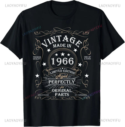 Vintage Legend Born in 1966 59th Birthday Tee 59 Years Old T-Shirt Custom Printed Graphic T Shirts Mens Clothing Ropa Hombre