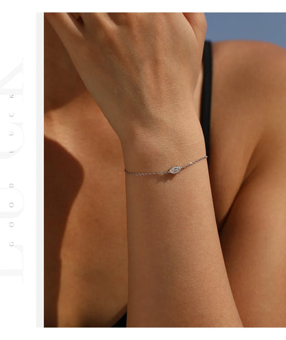 0.5CT Marquise Cut Moissanite 925 Sterling Silver Fashion Lab Diamond Link Chain Bracelets For Women Fine Jewelry Gift