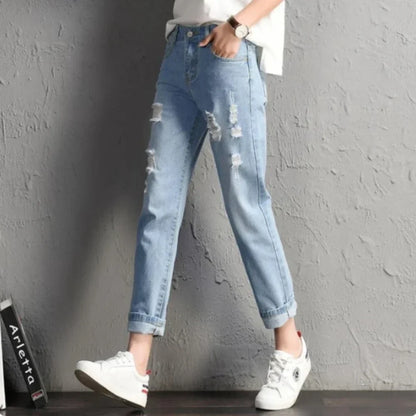 Women's Spring New High-waisted Loose Cropped Pants