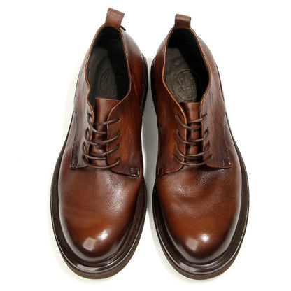 Soft Leather Mens Formal Shoes Luxury Quality Comfortable Brand Handmade Retro Genuine Leather Daily Wedding Social Shoes Male