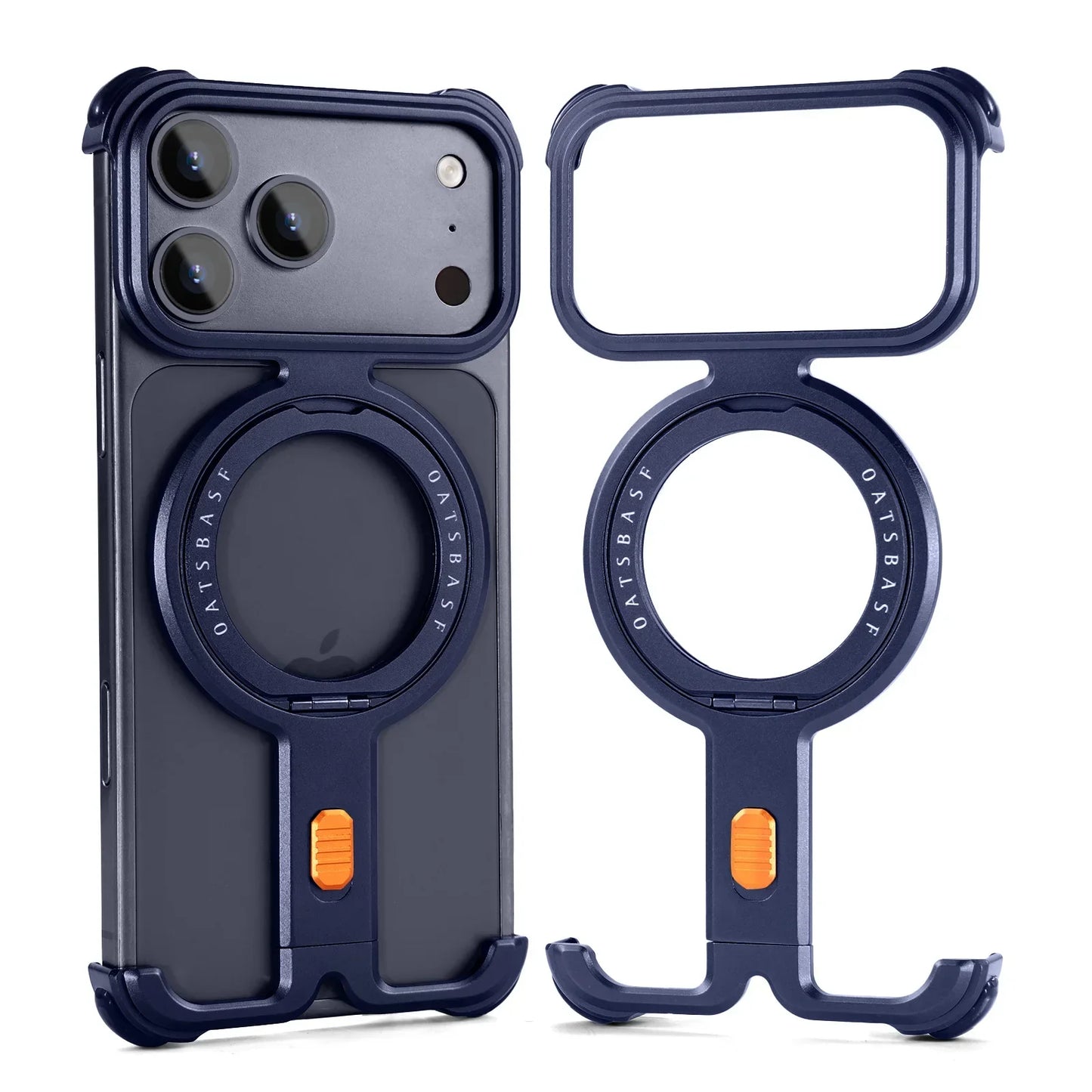 iPhone 17 Pro Max 17 Pro Phone Case Magnetic With 360°Rotation Stand Frameless Shell Magsafe Shockproof Protector Cover