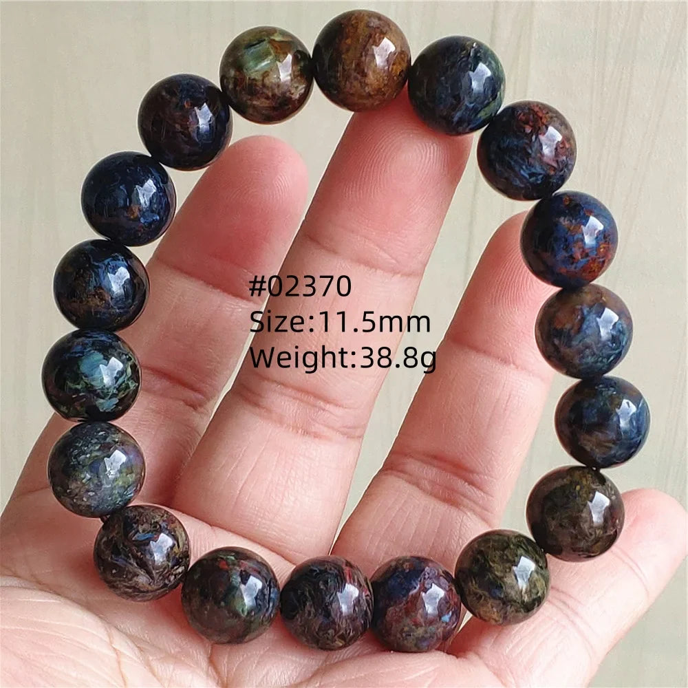 Natural Blue Pietersite Bracelet Women Men Beads Round Beads Chatoyant Cat Eye Fire Pietersite Namibia AAAAAA