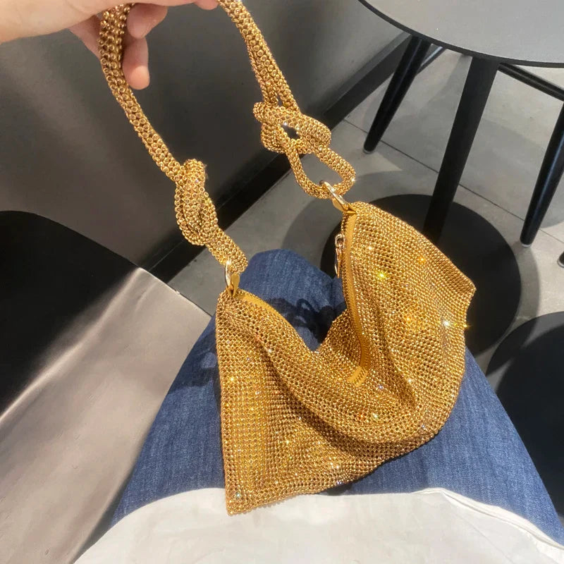 luxury Designer hobo shoulder bag handmade Shining Rhinestones Evening clutch Bag Purse Crystal Purses and handbag Hobo Bags