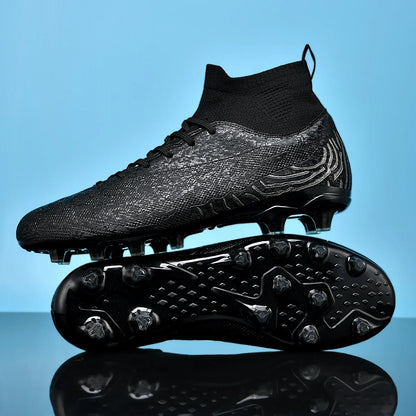 Men & Women AG Stud Leather Football Shoes, Anti-slip, for adult & student training, artificial and natural grass pitches
