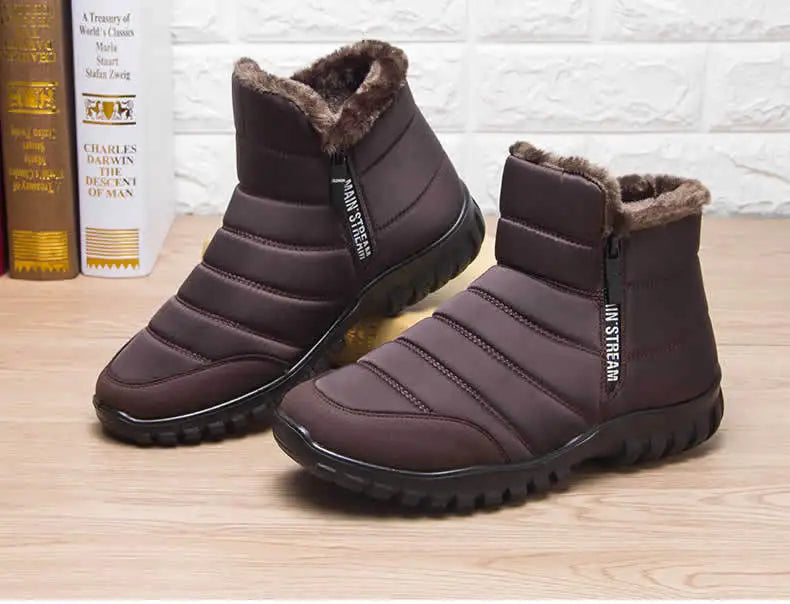 2025 Winter Men Ankle Snow Boot Waterproof Non Slip Shoe for Men Casual Keep Warm Plush Plu Size Couple Footwear Chaussure Homme