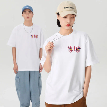 Demon Slayer Akaza Japanese T-shirt Men's Women's Short Sleeve College Trend Parent-Child Dress Cosplay Anime Summer