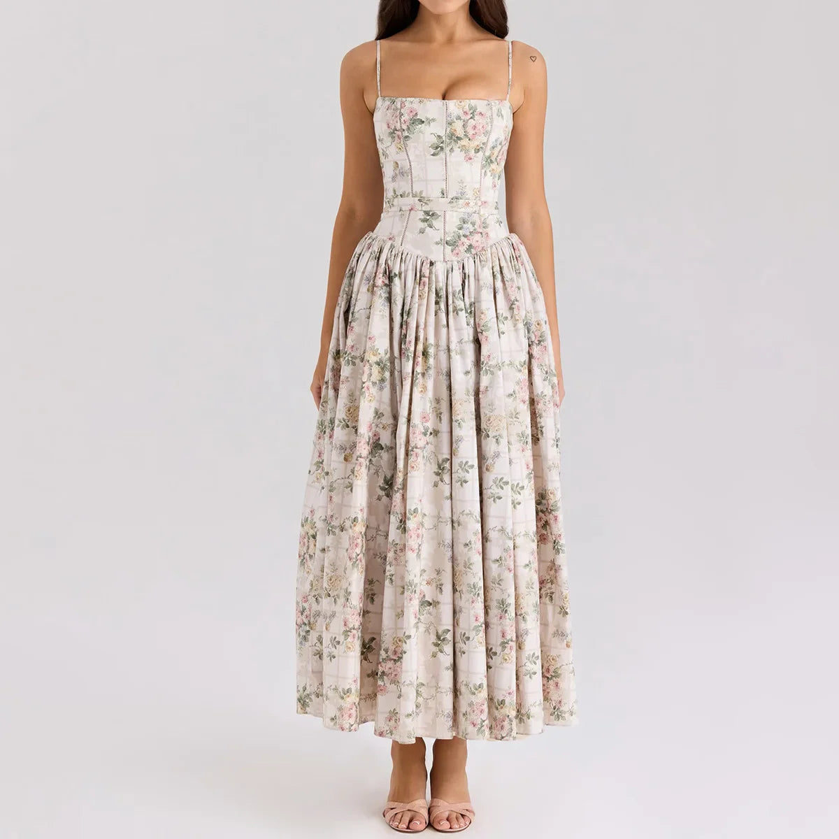 Summer Clothes for Women Midi Elegant Dress 2025 New Arrivals White Floral Print Holiday Dress