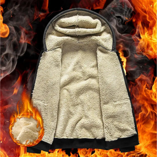 Casaco Moletom Moderno Bolsos Frontais Quente Zíper Jaqueta de Lã de Cordeiro Masculino e Feminino Inverno Cor Pura Cardigã com Forro de Pelúcia e Capuz