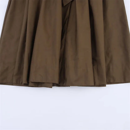 Women's Dress Fall 2025 New Solid Color Long Sleeve Shirt Style A-Pendulum Dress Belt Decoration Casual Fashion Personality