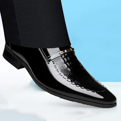 Classic Men Dress Shoe New Printed Large Size Men Shoe Patent Leather Business Leather Shoe Cover Toe Head Men Shoe Wedding Shoe