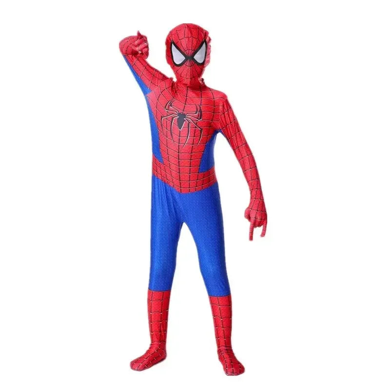 Kids Superhero Costume Remi Mesh Jumpsuit Halloween Mask Party Performance Outfit Breathable Comfortable Role Play Dress Up