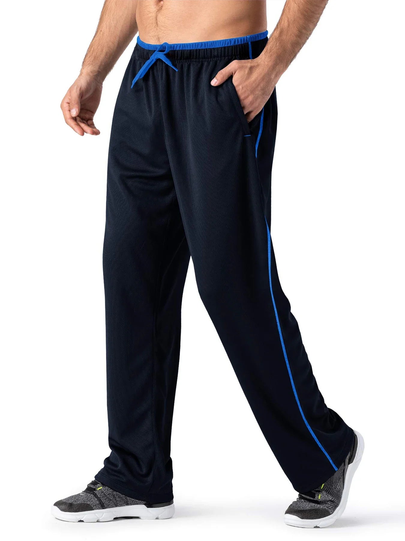 Men's Quick Dry Lightweight Elastic Outdoor Hiking Jogging Running Pants Straight Fitness Gym Exercise Yoga Sweatpants