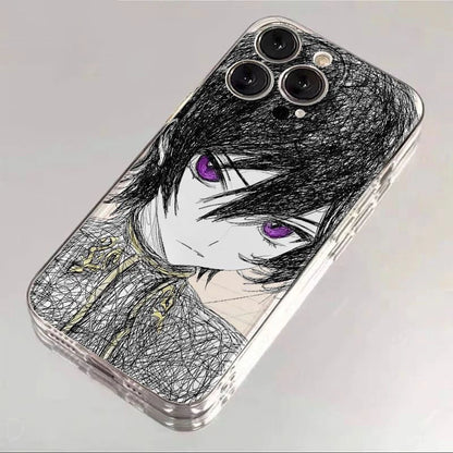 luxury comic Code Geass Clear Soft Case protection for iPhone 17 16 15 13 12 11 14 Pro Max XS XR 7 8 16 Plus X SE Coque
