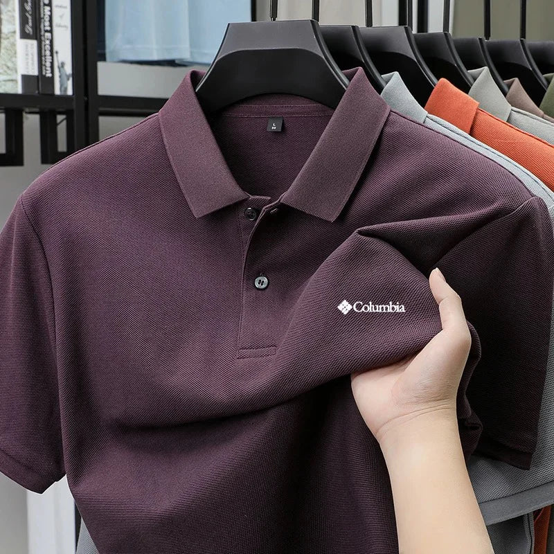High end brand polo shirt letter printed men's short sleeved 100% cotton comfortable breathable casual 2026 summer new T-shirt