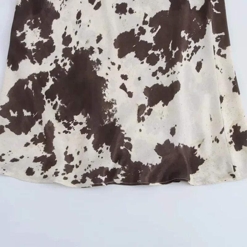 Woman 2025 Skirts Vintage Print Long Skirts For Women Tie Dye Summer Satin Skirt Belt High Waist Elegant Women's Skirts