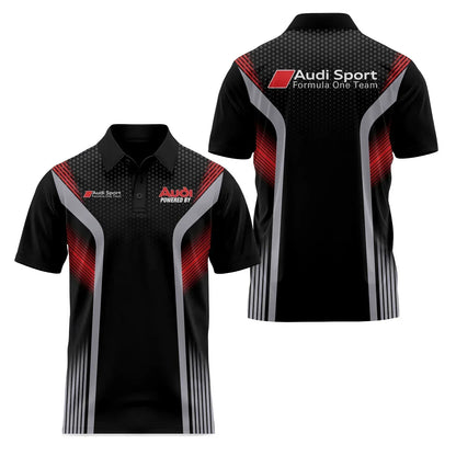 Short-Sleeved Polo Shirt 3D Printed 4S Fast Dry Sport Collar T-Shirt for Store Staff Fashionable