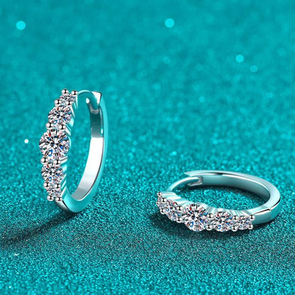 D VVS1 Hoop Moissanite Earrings for Women GRA Certified Brilliant Round Diamond Solid s925 Silver Plated 18k Earring