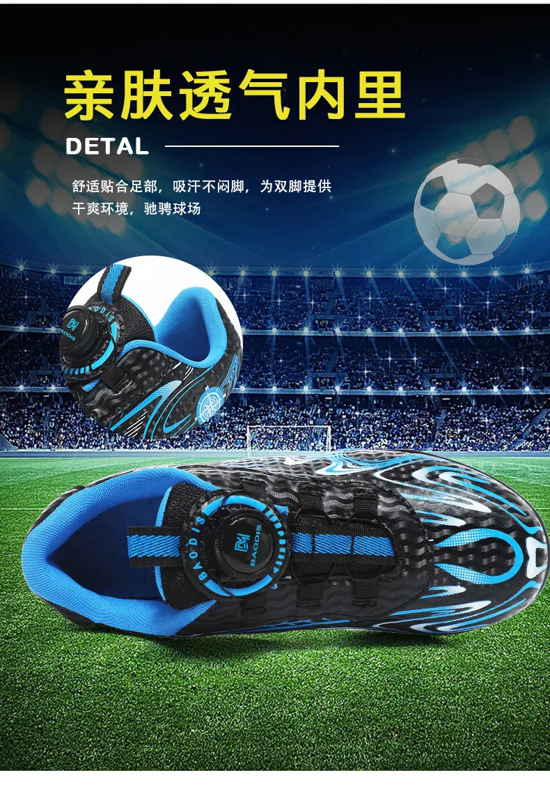 Kids Soccer Cleats Boys Girls Professional Football Shoes FG/TF Grass Training Non-Slip Athletic Sneakers Breathable Comfortable