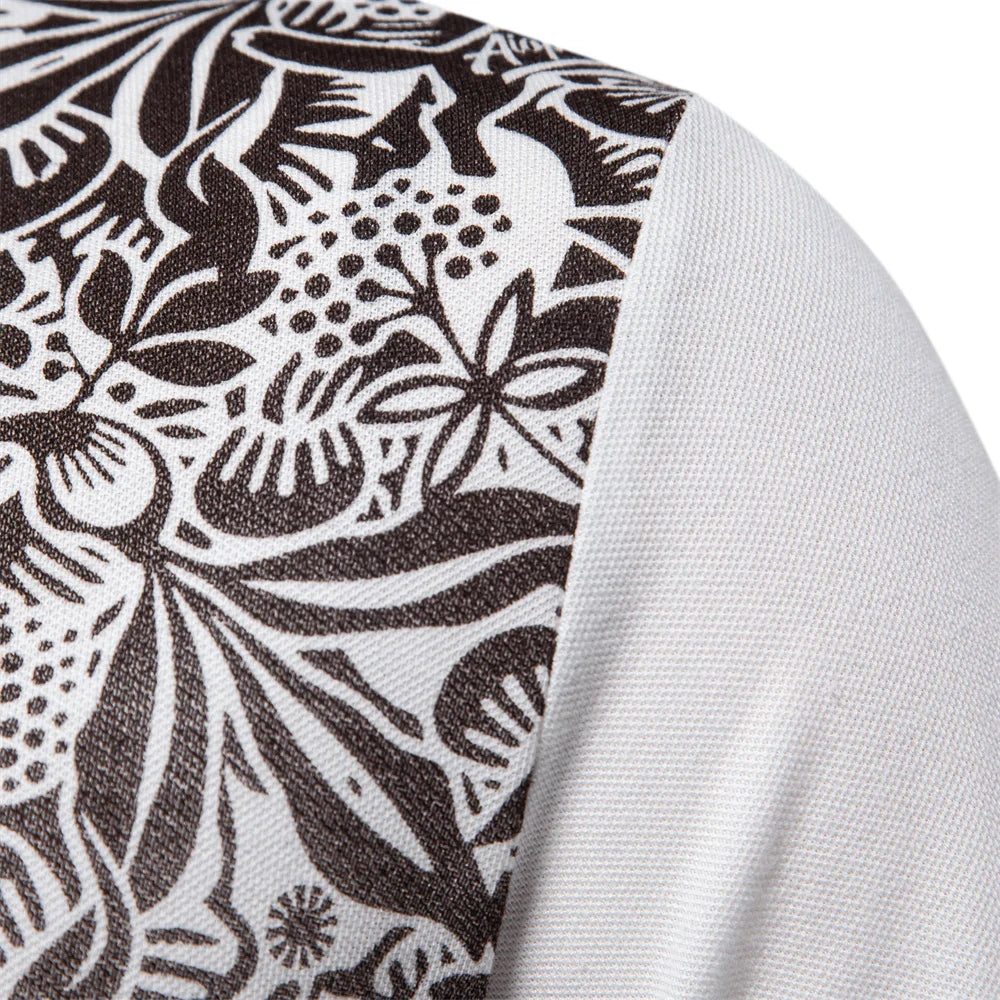 New Design Gradient Printed Cotton Blend Polo Shirts for Men Short Sleeve Summer Fashion Mens Polos