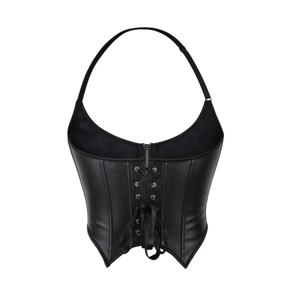 Halter-neck zipper slimmingstrapless and bracketed corset for women's shaping top