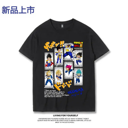 T-shirt Sun Wukong Vegeta Demon Buo Frisa Super Trendy Versatile Summer Short Sleeve Men's Fashion Top