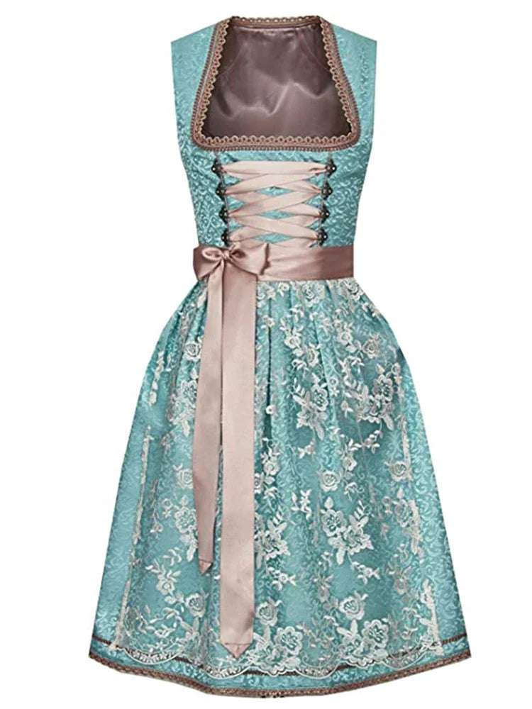 German Traditional Skirt Women's Three Piece Suit, Munich Oktoberfest Costume, Bavarian Style Halloween Carnival Costume